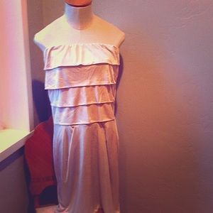 NWT Champagne Strapless Cocktail Dress